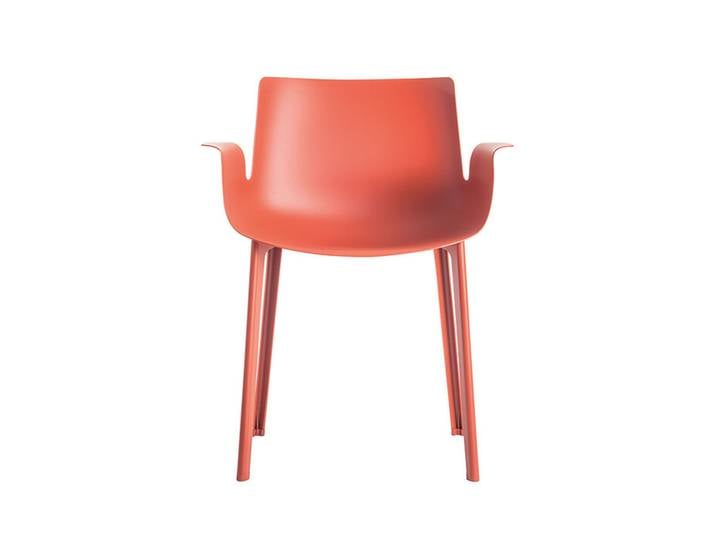 Kartell Esszimmerstuhl Piuma rot, Designer Piero Lissoni, 62x77x54 cm