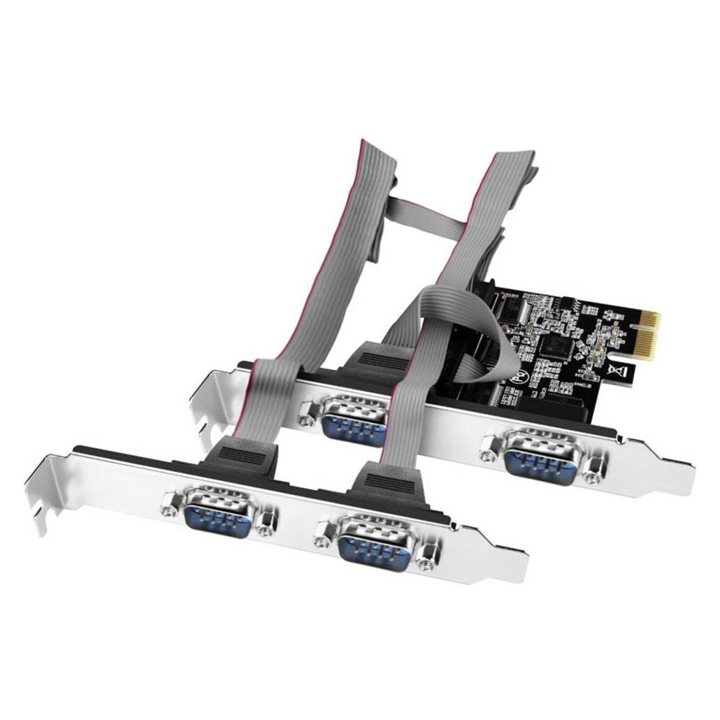 Axagon PCEA-PSN PCIe-Adapter mit 4x Seriell-Ports - ASIX AX99100 Chipsatz (PCEA-S4N)