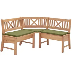 ECKBANK Deborah 135 x 135 x 87 Massivholz Buche lackiert/Grün