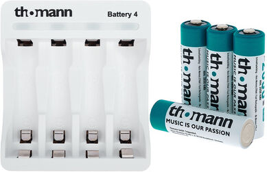Thomann 4x AA 2850 Charger Bundle Weiß