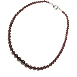 Kette ohne Anhänger JOBO "Edelsteinkette mit Granat", braun, Halsketten, Damen, Materialmix, L: 45, 45 cm
