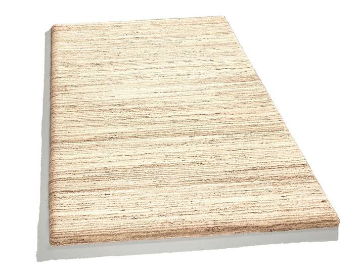 Handgetuftete Brücken, Teppiche und Bettumrandung, Uni Beige, Größe 185 (Brücke, 140x200 cm)