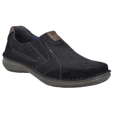 Slipper JOSEF SEIBEL "New Anvers 01", Herren, Gr. 45, Leder Textil, braun (schwarz, braun), kontrastfarbene Details, Schuhe Slipper, Slip-on Sneaker, Bequemschuh, Komfortschuh in Weite K (=extraweit)