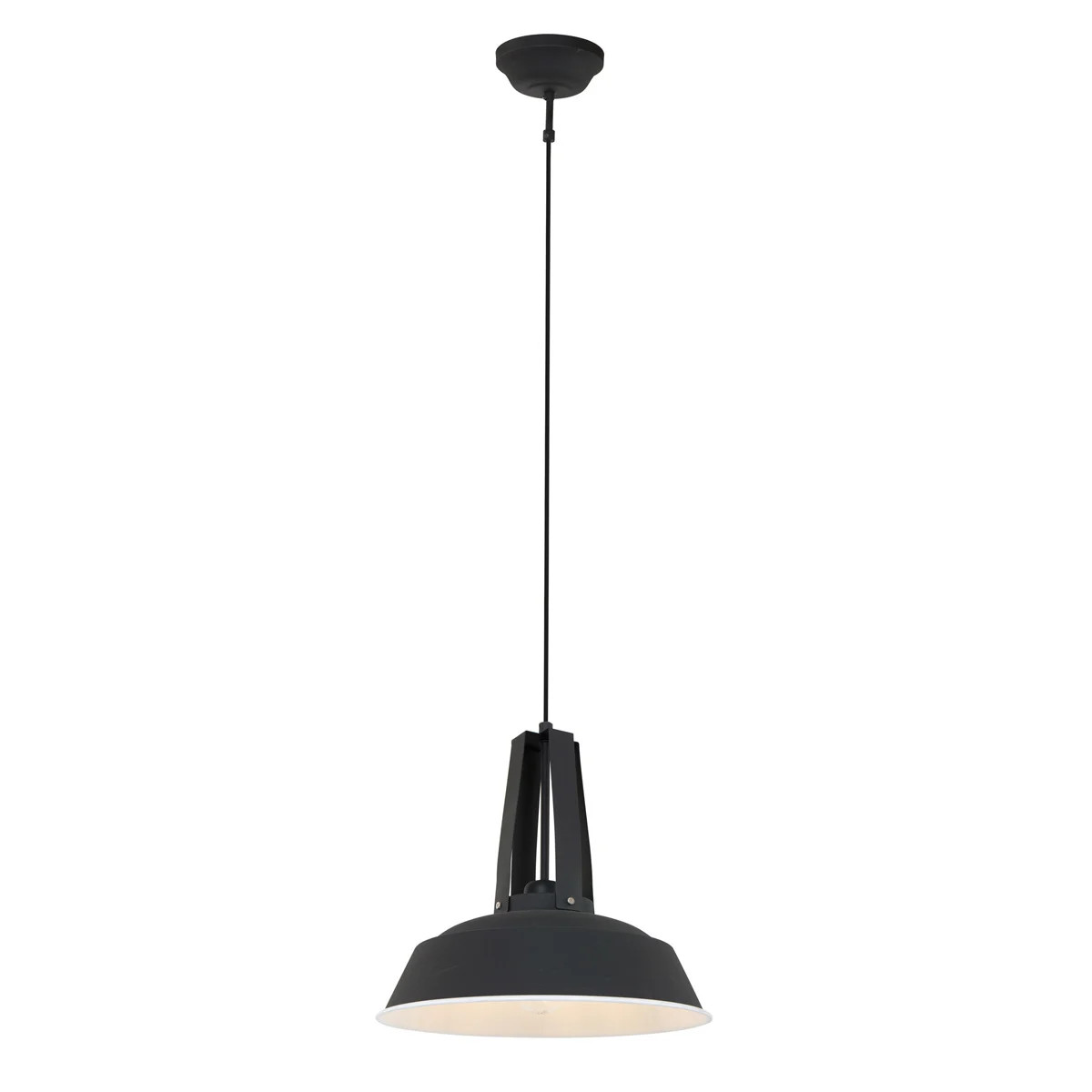 Mexlite Design Hanglamp zwart metaal B: 42 cm, H: 200 cm, D: 42 cm
