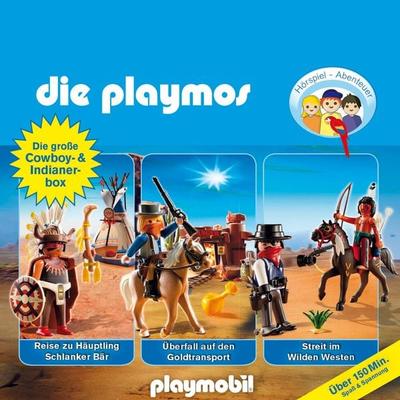 Die Playmos - Das Original Playmobil Hörspiel, Die große Cowboy- und Indianer-Box, Folgen 21, 32, 35 - David Bredel,Florian Fickel, Audio,