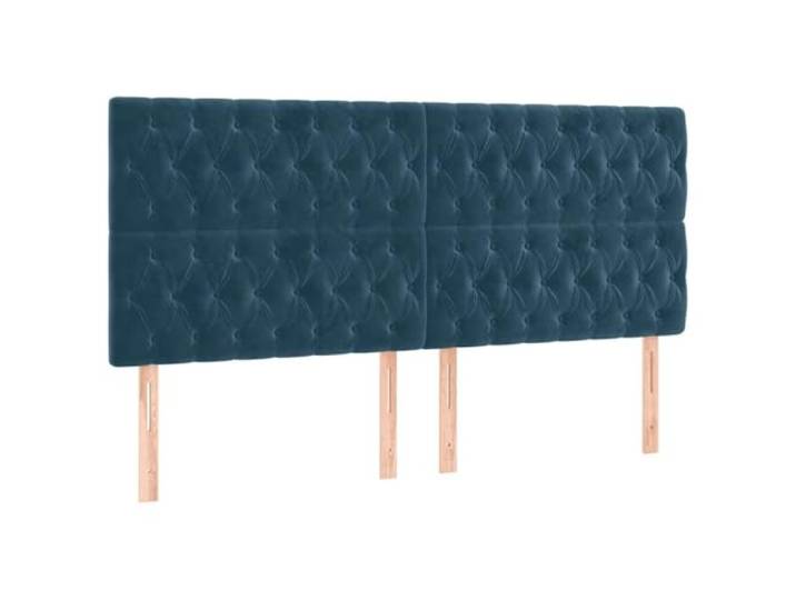 vidaXL LED Kopfteil Dunkelblau 180x7x118/128 cm Samt