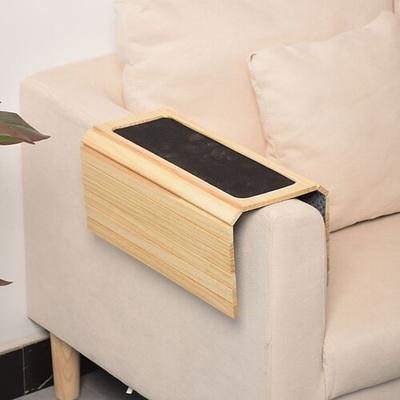 klappbares Sofa-Armtablett aus Massivholz - Schutz Servierunterlage fürs Wohnzimmer, Kaffee, Tee, Snacks – ideal für Kuschelstunden vor dem Fernseher