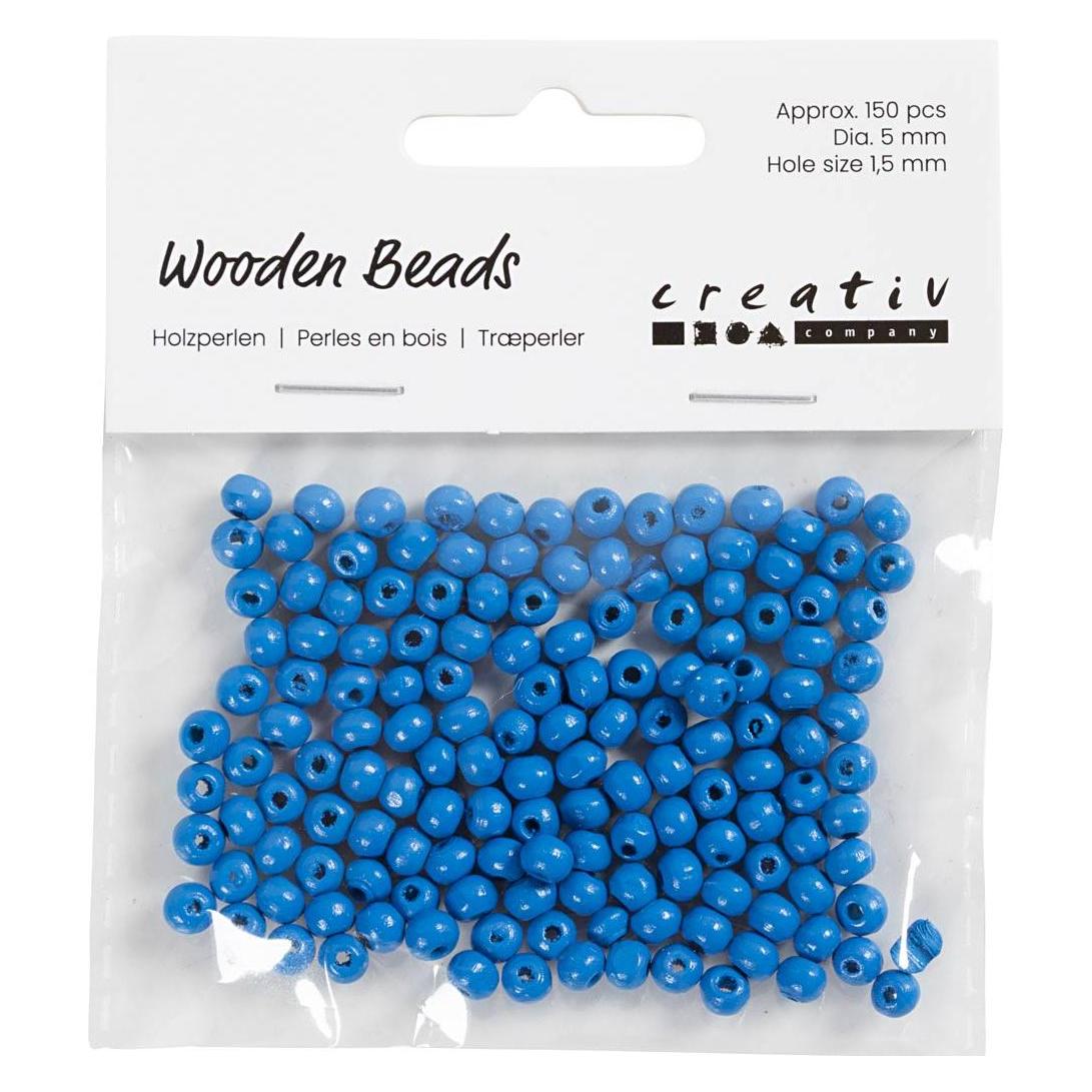 Creativ Company Holzperlen Blau, 150 Stück. (5707167188224)