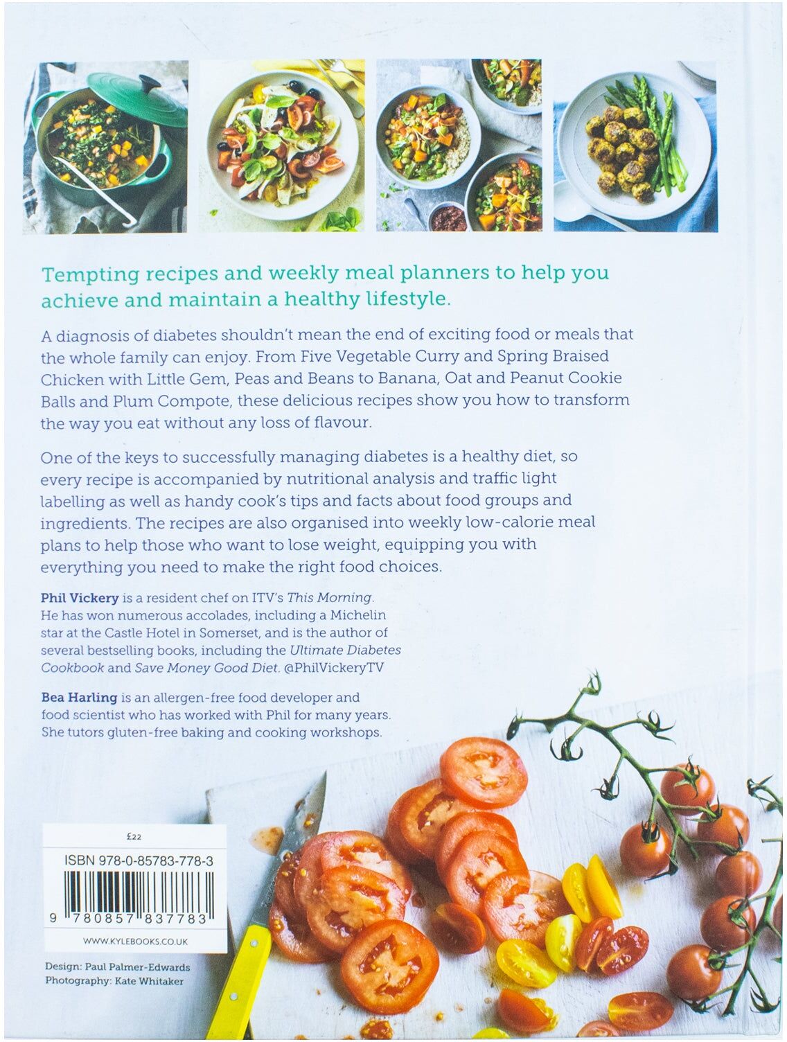 Kyle Books Diabetes Meal Planner by Phil Vickery - Hardback Diabetic Cookbook with Weekly Weight-Loss Menus, Supported by Diabetes UK
