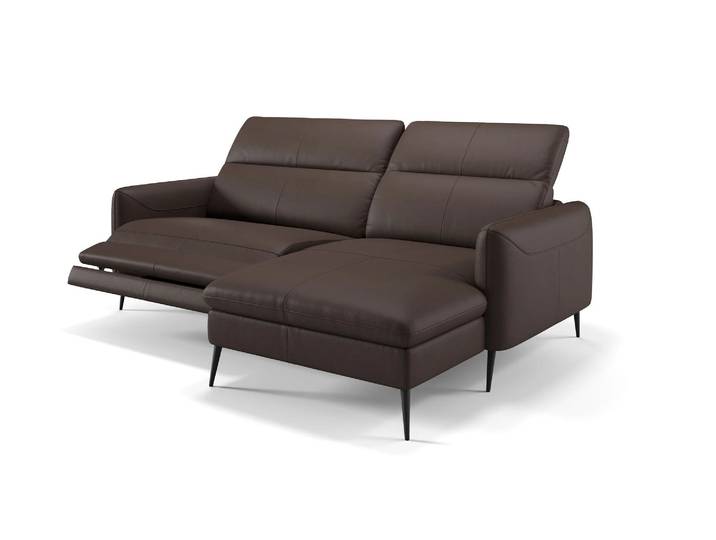 Leder Ecksofa MESSINA Mini Eckcouh Kompakt elektrisches Sofa