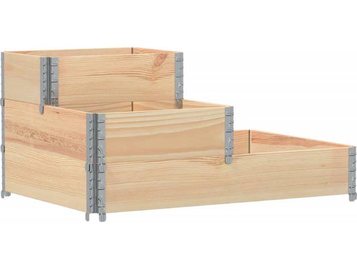 vidaXL - Verhoogde - plantenbak - 3-laags - 120x80 - cm - massief - grenenhout