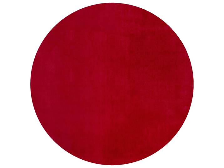 Tapis rond à poils doux lavable rouge 200x200cm
