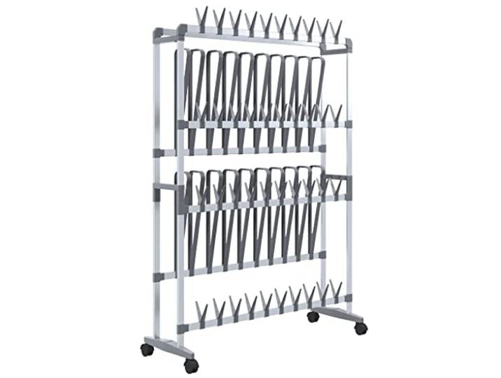 KDACVBMG Schuhständer auf Rollen, Aluminium, 40 Paar Robuster Rahmen, 4 drehbare Rollen, Aufbewahrung für 10 Paar Stiefel, kompaktes Regal für den Eingangsbereich