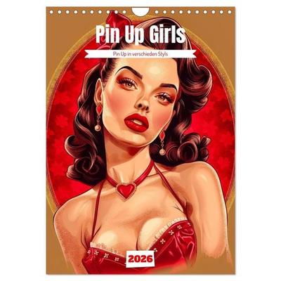 Retro PinUp Girls (Wandkalender 2026 DIN A4 hoch), CALVENDO Monatskalender