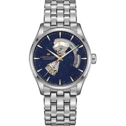 Hamilton Jazzmaster Open Heart Auto 42mm H32705140 - dunkelblau mit glitzerndem Effekt,silber - 42mm