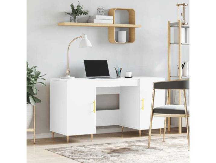 SALE 2026  Bureau moderne compact Blanc - Bureau blanc 140x50x75cm - bois d'ingénierie PRO327843283