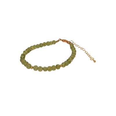 Armband FIRETTI "Schmuck Geschenk Armschmuck Armkette Edelstein Farbstein", gold (gelbgoldfarben, grün, grün), Armbänder, Damen, 25cm, Messing, Armband, Made in Germany - mit Peridot