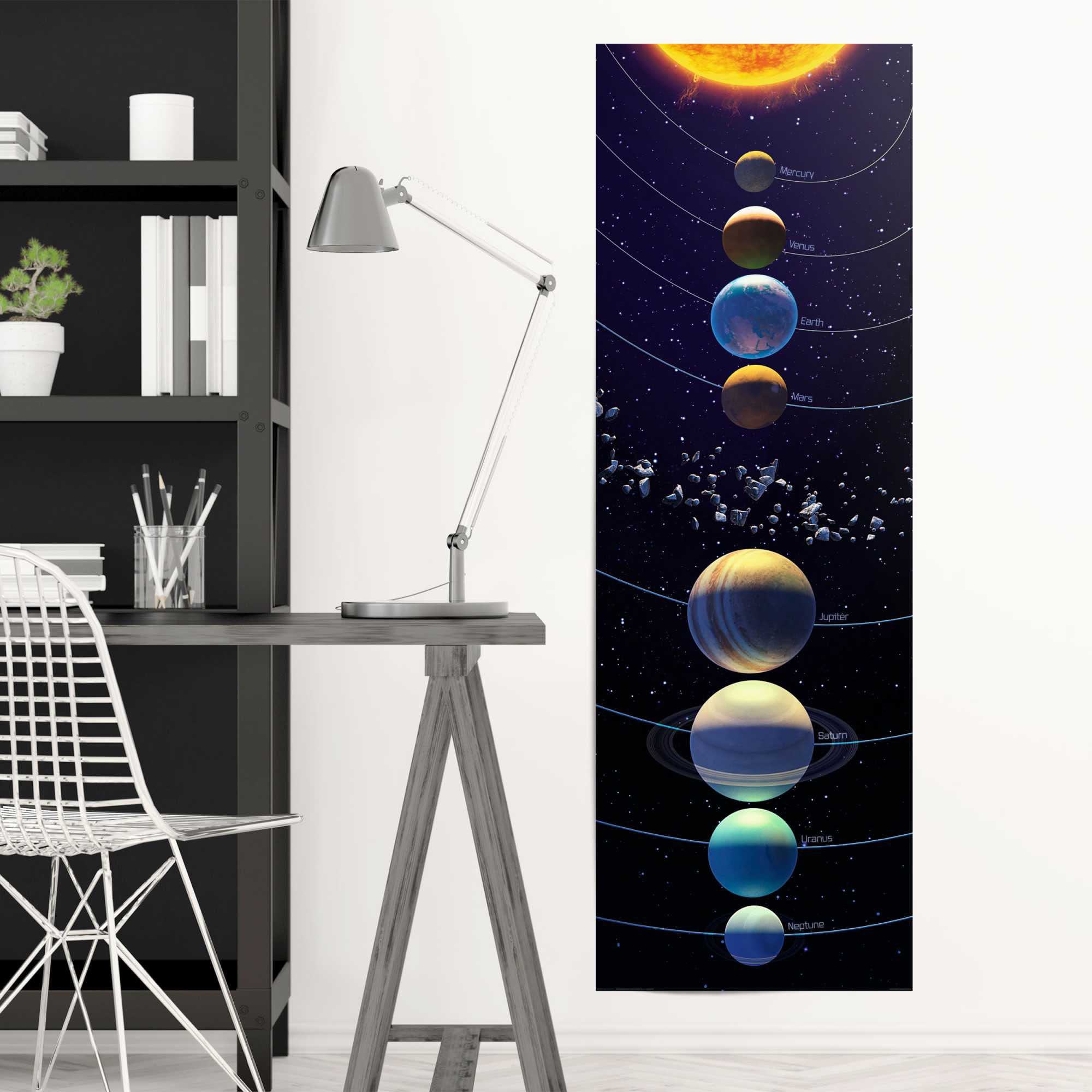 Reinders! Poster REINDERS "Planeten des Universums", schwarz (farbe bild(er): schwarz), B:53cm H:158cm, Papier, Bilder, Poster farbe bild(er): schwarz B/H/T: 53cm x 158cm, 1 Stk.