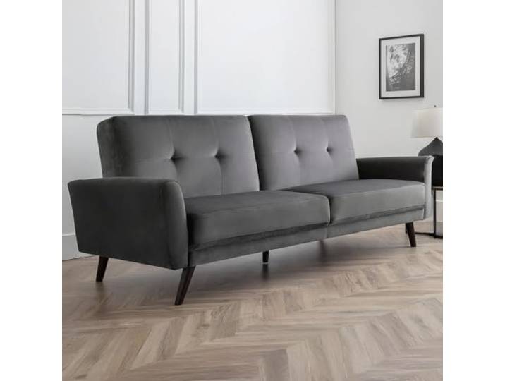 Julian Bowen Monza Sofabett aus dunkelgrauem Samt