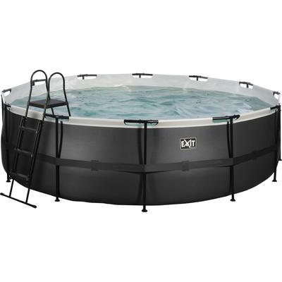 Framepool EXIT "inkl. Sicherheitsleiter", schwarz, H:122cm Ø:488cm, Schwimmbecken, ØxH: 488x122 cm, mit Sandfilteranlage