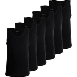 BOSS Herren Tank Top, 6er Pack - Classic, Unterhemd, ohne Arm, Rundhals, Cotton Schwarz / L