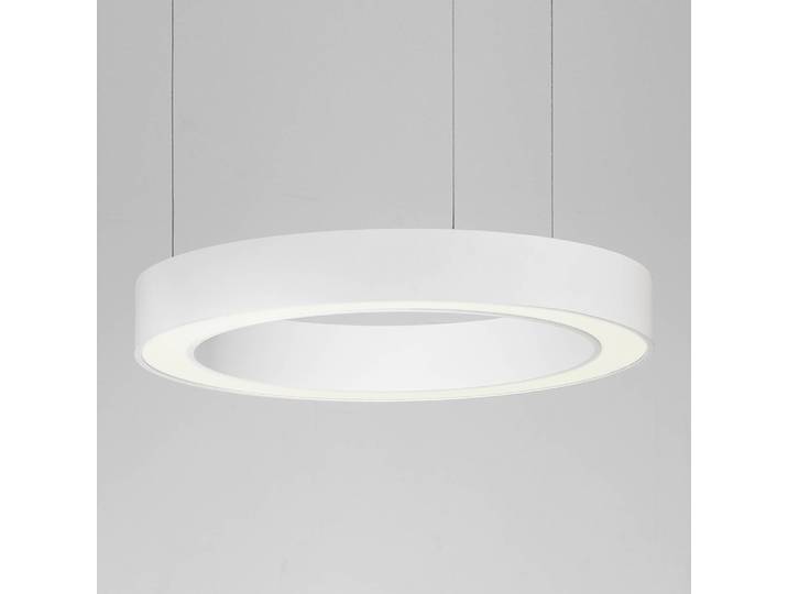 Suspension Morbido Ø 60cm Blanc/Blanc Câble ABS, douille ABS, baldaquin aluminium, boîtier luminaire aluminium LED non-remplaçables Module LED