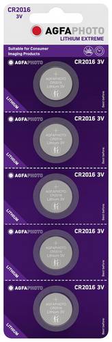 AgfaPhoto Knopfzelle CR2016 3V 5 St. Lithium
