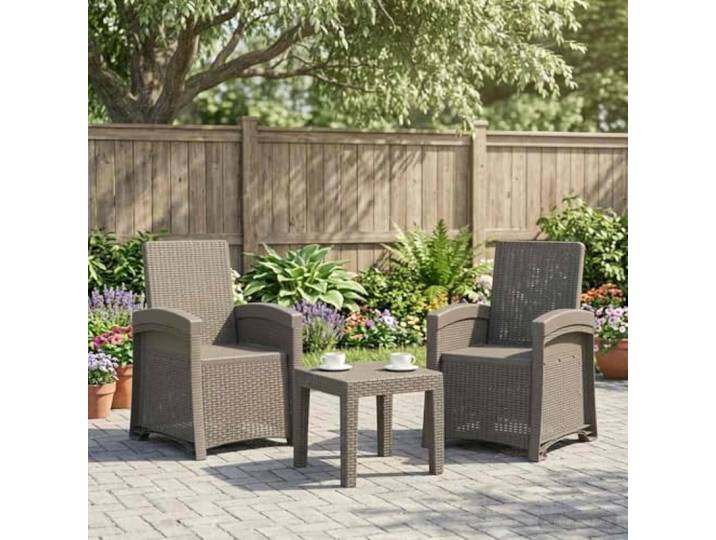YUTAASU Liegesessel Garten Rattan-Optik 2 STK Hellgrau PP 3-fach verstellbare Rückenlehne, wetterbeständig, stabiler Rahmen, für Terrasse Balkon