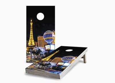 Skip's Garage Las Vegas Skyline Regulation 2x4 Cornhole Game Set
