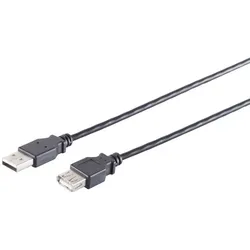 USB-A Verlängerungskabel, 2.0, schwarz, 5m