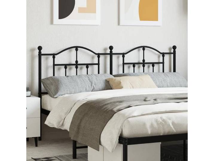 Tête de lit-Armoire de tête de lit métal noir 160 cm 494174