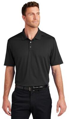 Port Authority K683 City Stretch Flat Knit Polo Shirt in Black size Small   Polyester Blend