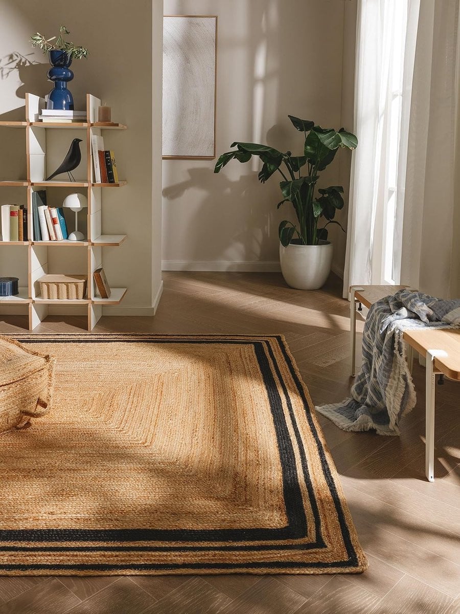 Handgeweven Jute Vloerkleed Boho Stijl - Rechthoekig - Natuurlijk