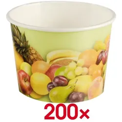 Papstar 200 Eisbecher rund 100 ml »Früchte« grün, 5.3 cm