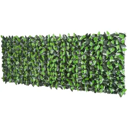 Outsunny Künstliche Hecke Efeu Sichtschutz, Efeu-Zaun mit UV-Schutz, Grün