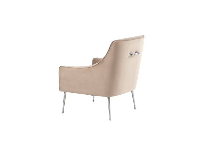 Mason Lounge Stuhl Taupe - Beine Glänzendes Silber