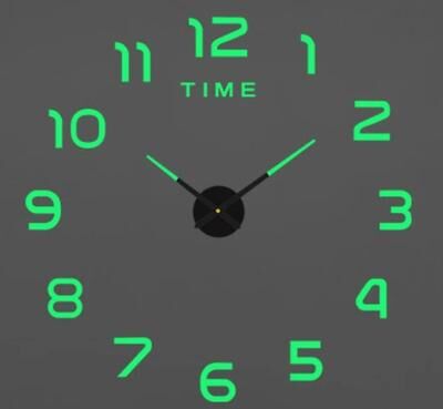 Uplifted Goods Contemporary 3D Oversized DIY Mirror Wall Clock 023 Luminous 1.97 2.95 Ft 3d