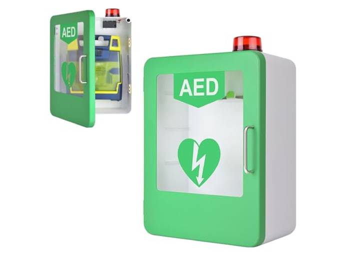 MFYDPP Aed-defibrillatorschrank, Wandschrank Mit Alarm, Passend Für Die Meisten Aed-Modelle, 45 X 35 X 18 cm