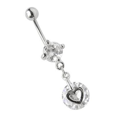 Bauchnabelpiercing ADELIA´S "Piercing Bauchnabelpiercing", transparent (klar), Piercings, Damen, onesize, Titan, mit zwei runden, gefassten Zirkonias