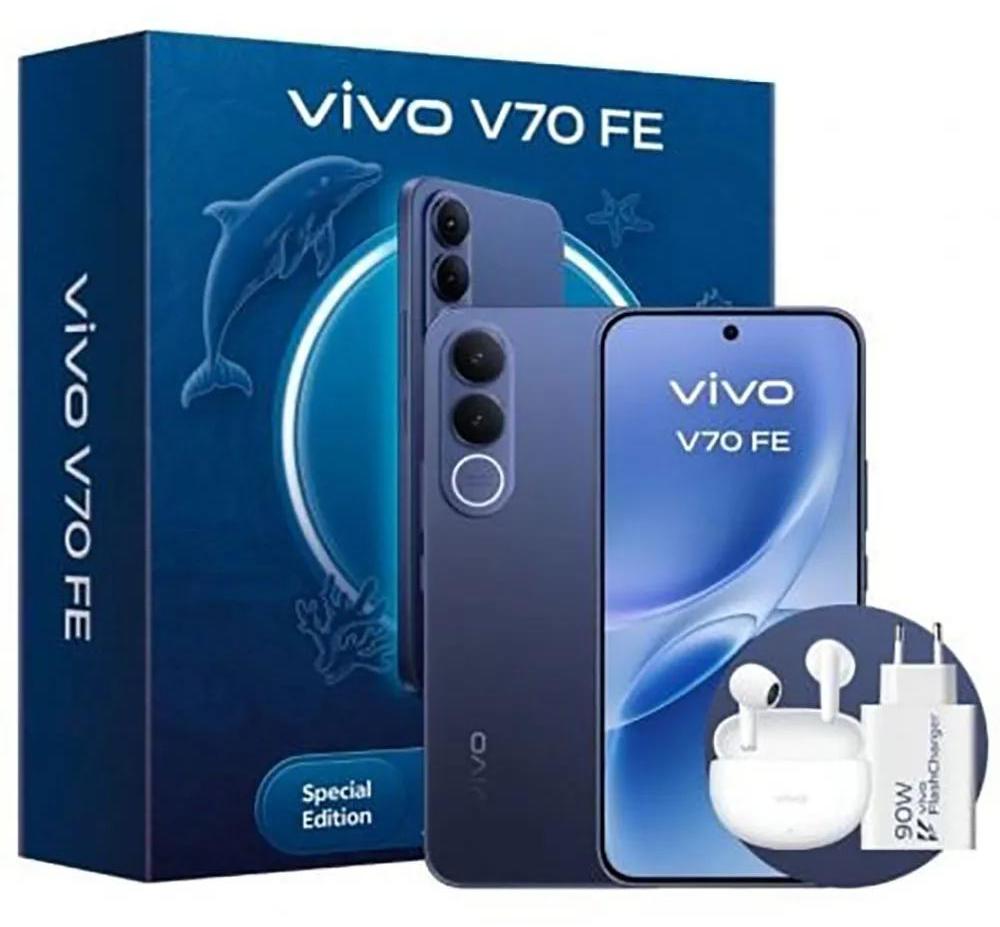 VIVO V70 FE + BUD, 17,4 cm (6.83"), 8 GB, 512 GB, 200 MP, Android 16.0, Blau