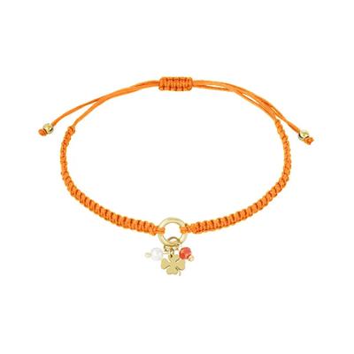 Freundschaftsarmband ADELIA´S "LIVAYA", orange, Armbänder, Damen, yehwang_16,5, Polyester, stylisch mit Kleeblattanhänger