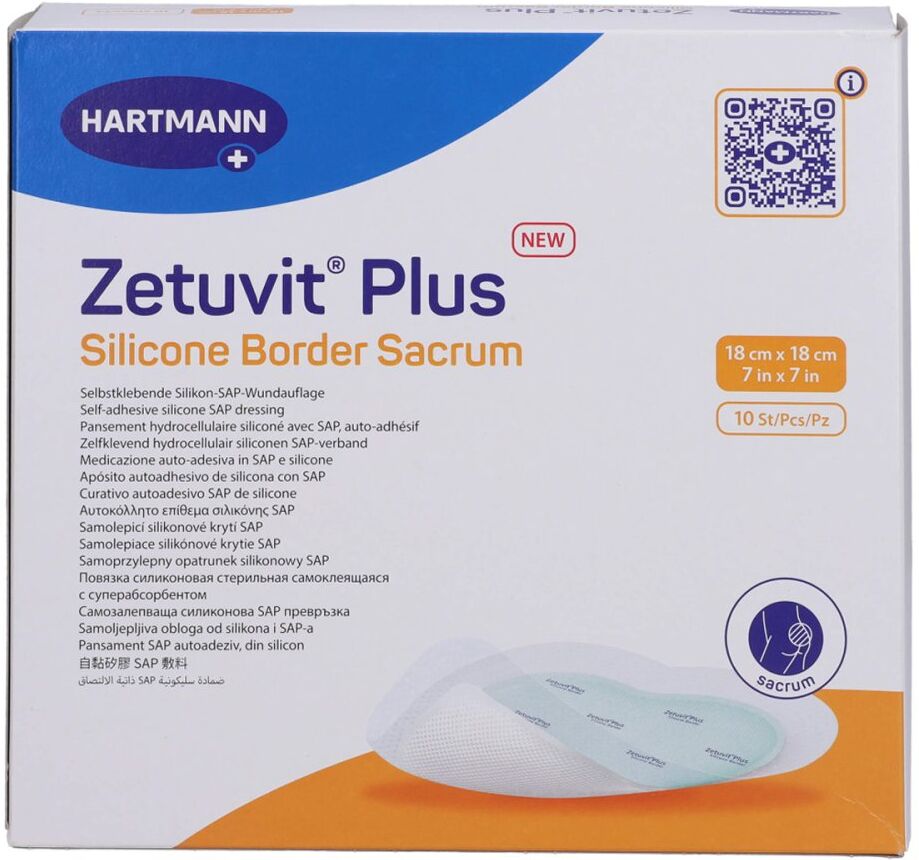 Zetuvit Plus Silicone Border Sacrum 18x18 Cm