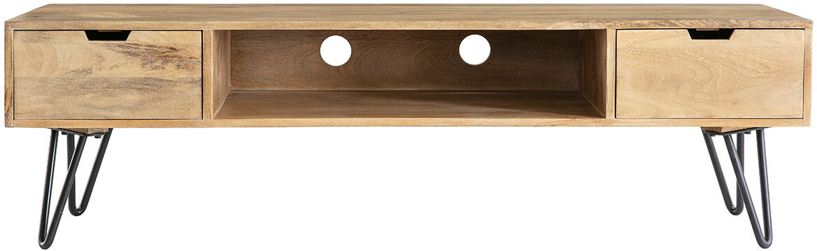 Miliboo Design-TV-Möbel Mangoholz Hairpin-Tischbeine Metall VIBES