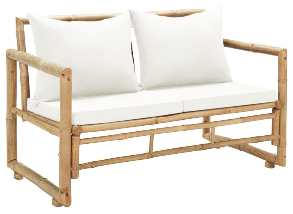 Famanu - Gartenbank für 2 Personen mit Kissen, komfortabel und stilvoll, perfekt für Garten oder Balkon