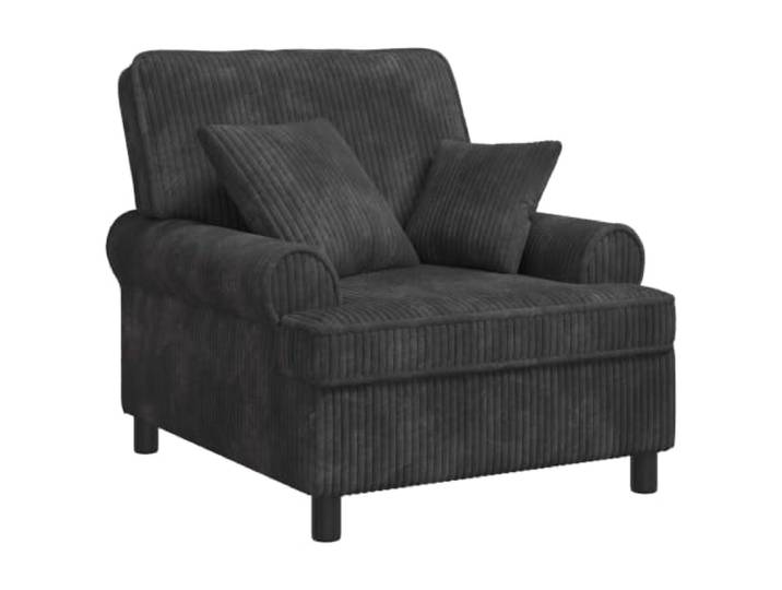 KDVXBCQJH XL Polstersessel mit 2 Kissen, Modern Loungesessel Dunkelgrau Bequemer Relaxsessel mit Schaumstofffüllung und 2 Kissen für Wohnzimmer und Schlafzimmer, belastbar bis 110 kg.