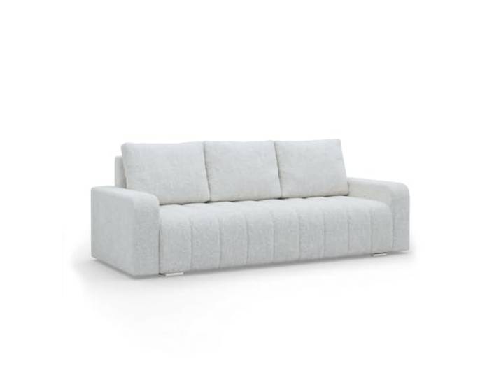 Mebligo - Sofa mit Schlaffunktion und Bettkasten 227 cm Breit Abrielle, 3 Sitzer Sofa, Schlafsofa mit Bonell Federkern, Ausziehbares Couch, Schlafcouch Wohnzimmer - Grau