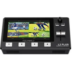 Feelworld L2 Plus HDMI Live Stream Switcher with 5.5 inch LCD Monitor (5.50"), Video Monitor, Schwarz