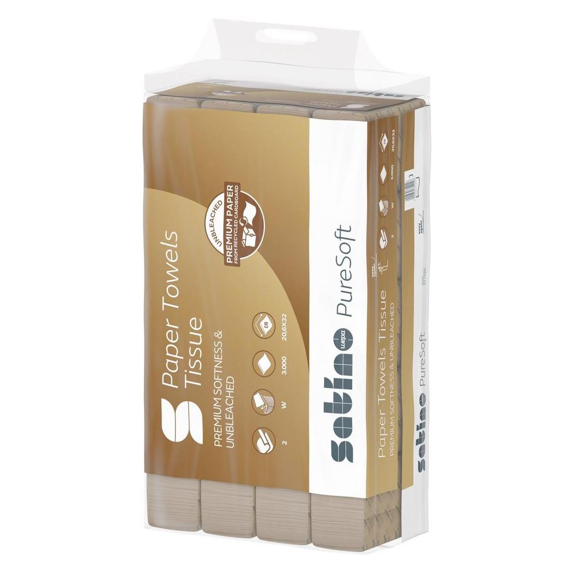 Wepa Satino Handtuchpapier PureSoft 277570 V-Falz 2lg 3.200 Bl./Pack. (277570)