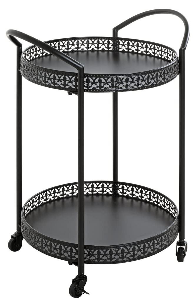 Dripio Servicewagen in Art Deco stijl, zwart metaal, B/D/H: 71 x 51 x 42 cm