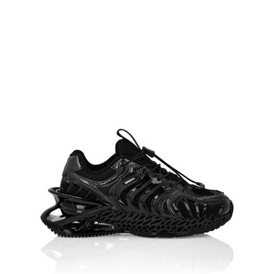 Sneaker PLEIN SPORT "The Thunder Stroke Gen.x.02.", Damen, Gr. 38, Normalschaft, schwarz (0202, schwarz, schwarz), Schuhe Sneaker